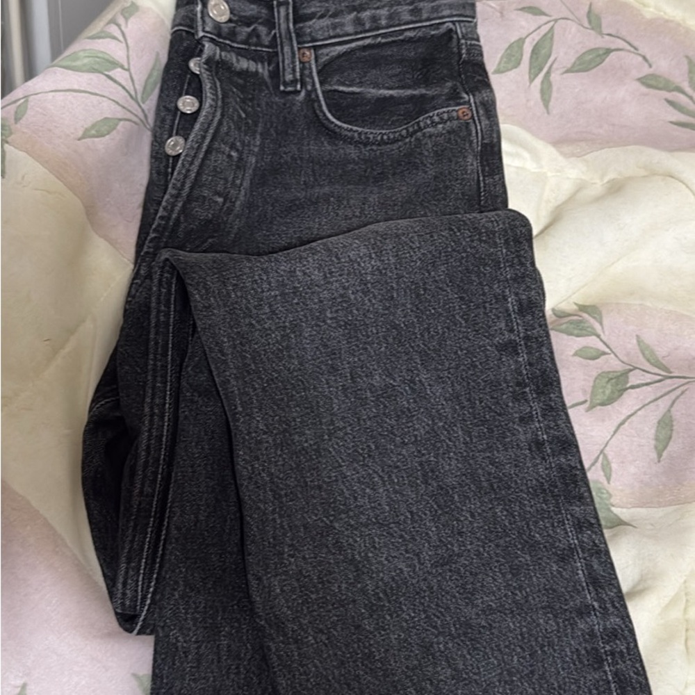 Agolde Kelly Jean High-Rise Relaxed Straight - Eclipse (charcoal black)